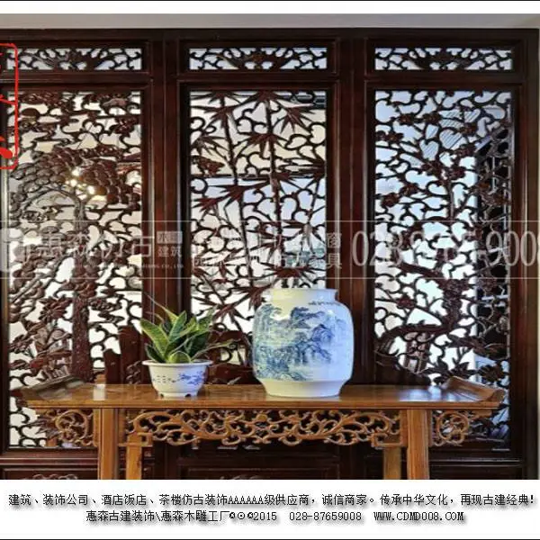 惠森厂家直营四合院仿古实木门窗可手动及四合院中式景观仿古构件定制四合院中式实木家具