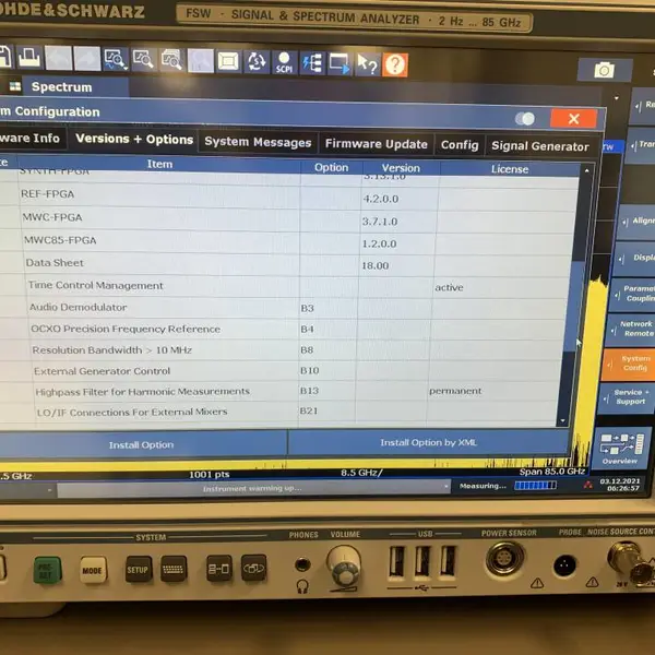 租赁出售罗德频谱分析仪FWS26 2HZ~26.5ghz 多点触控手势支持