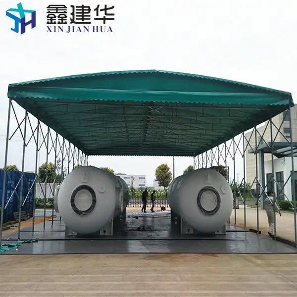 鑫建华推拉伸缩棚咨询 电动仓库遮阳篷制作可移动式伸缩雨棚安装