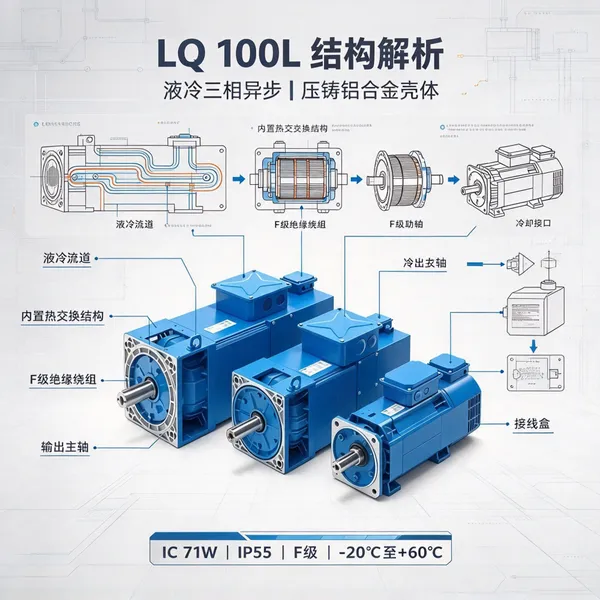意大利OEMER LQ100L液冷变频电机 20kW 1500rpm IP55 挤出机注塑机用