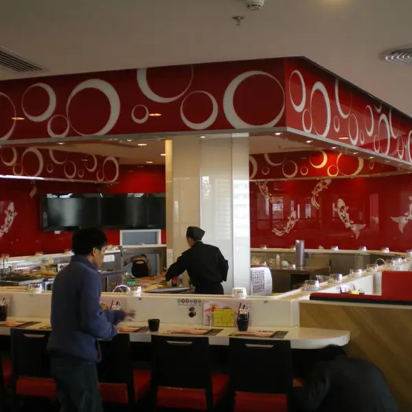回转寿司店开店设备 不锈钢大理石回转送餐机