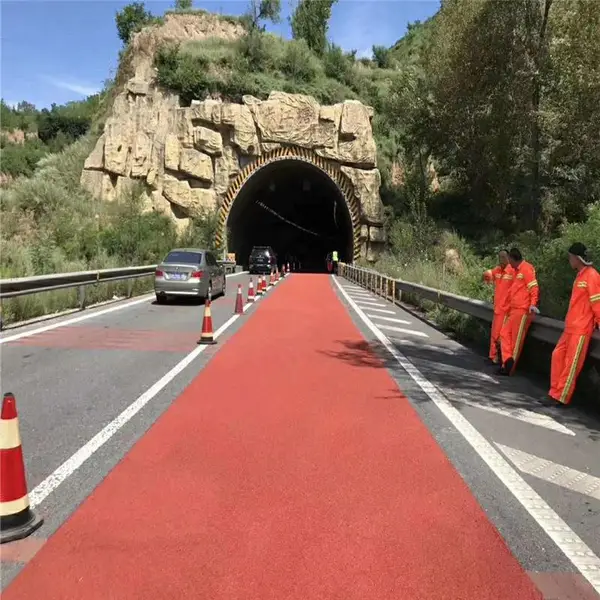 提供景辉绿道彩色陶瓷颗粒防滑路面胶粘剂