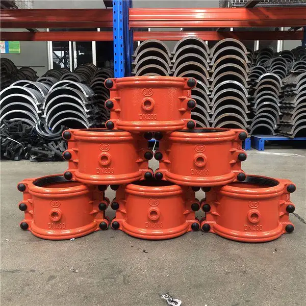 球墨铸铁pvc管道工程抢修补漏直管哈夫节对接器40-500