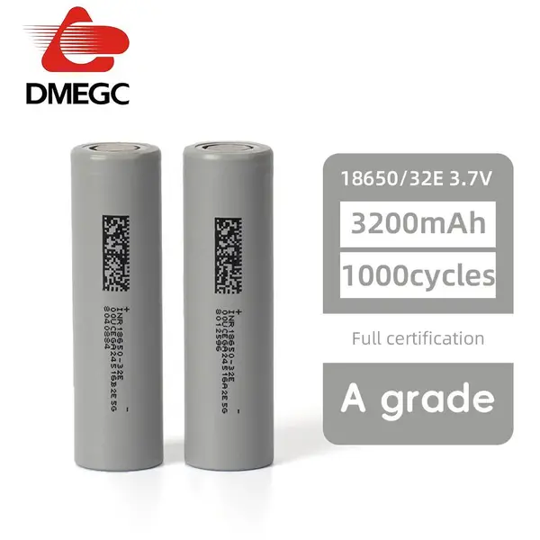 DMEGC 18650-32E 3.7V 3200mAh 3C NCM电池,1000次循环,适用于电动自行车、家用电器和无人机