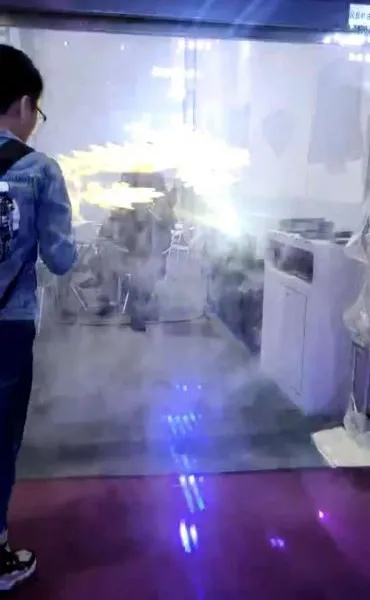 提供南山晚会迎宾雾屏3D启动全息投影启动激光秀租赁