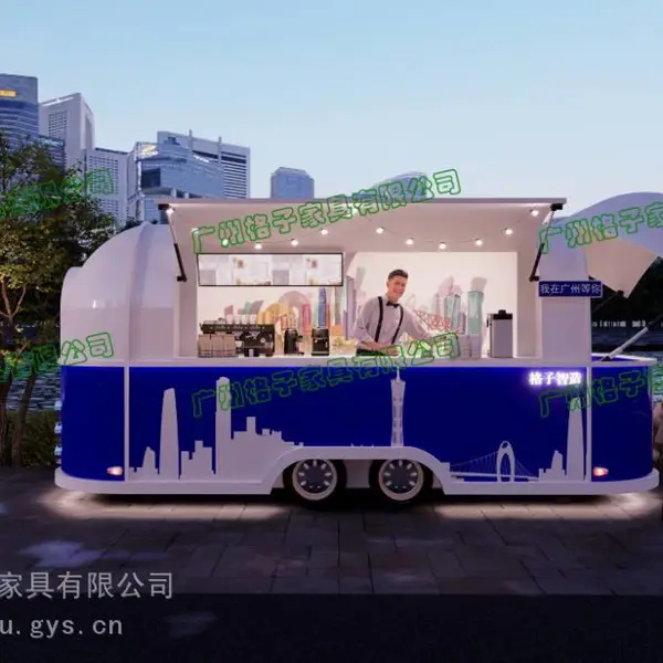 商业街移动小吃亭广场餐饮商品花车美食街移动贩卖双层巴士餐车火车头小卖部
