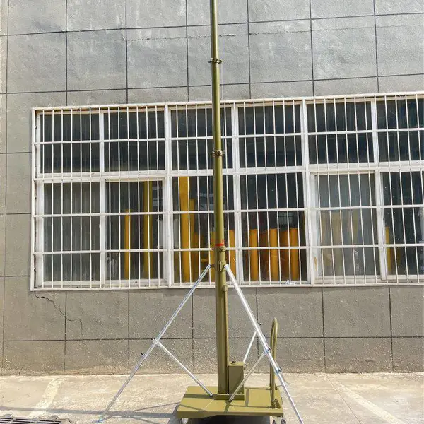 手摇升降杆手电一体升降伸缩杆小推车天线伸缩杆野外应急通讯桅杆