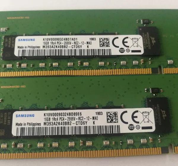 三星全新原装DDR4 16G 1RX4 2666 M393A2K40BB2-CTD 服务器内存