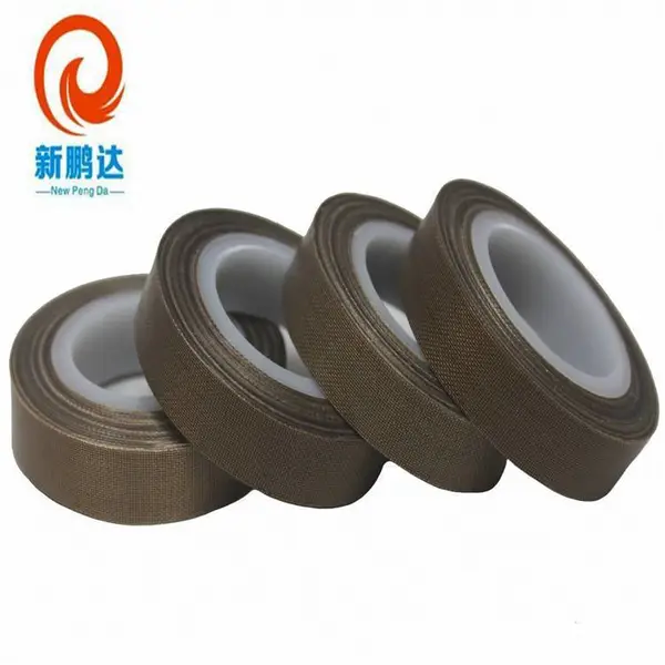 大管芯 咖啡色特氟龙 胶布四氟布基胶带 铁氟龙胶带50米加长