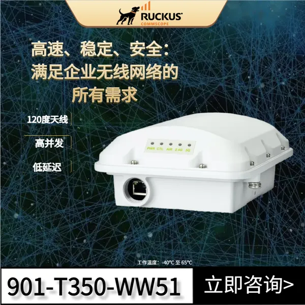RUCKUS T350SE室外定向无线AP,升级Wi-Fi 6E,重塑企业网络边界!