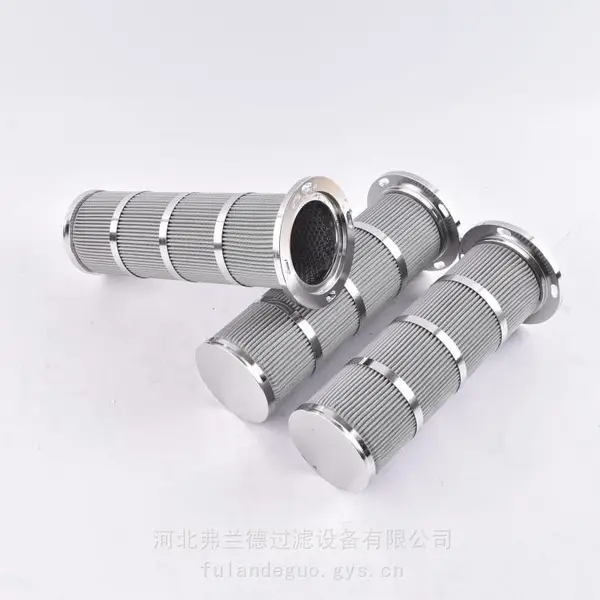 法兰盘不锈钢波页折叠汽轮机冷却水高含盐水海水滤网金属滤芯