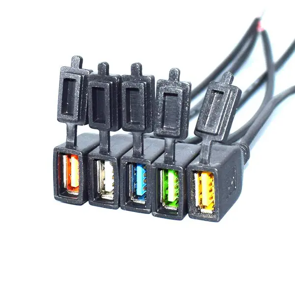 USB数据线 USB母座带防水盖多芯线 手机数据线 PD充电线材