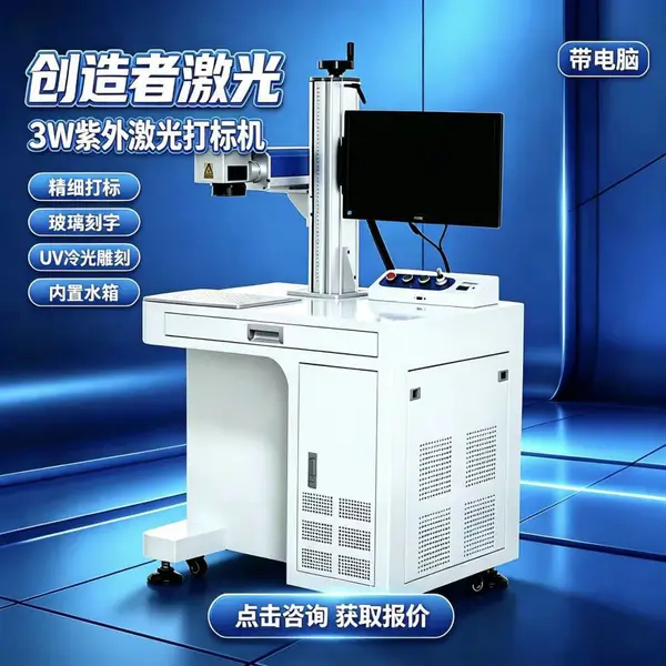 紫外镭雕机 5W 视觉定位 高精度塑料陶瓷打标 二维码追溯 支持定制