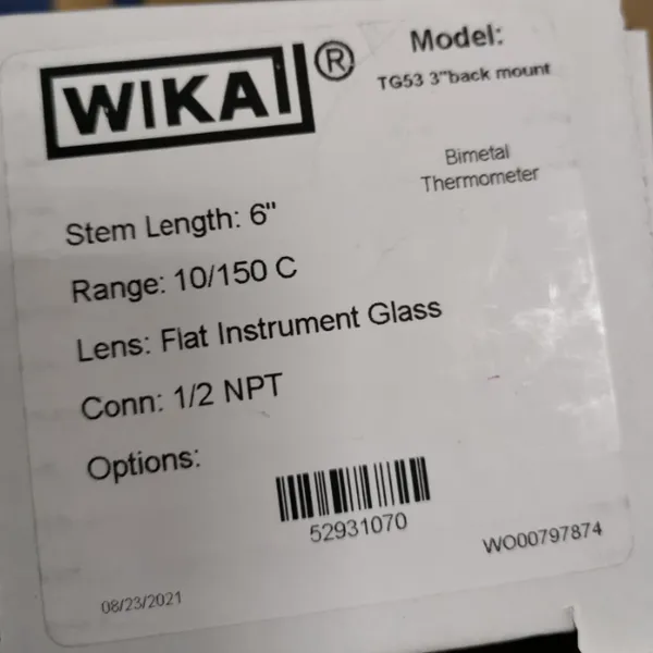 优势供应 MCMASTER-CARR 螺纹温度计 3897K17