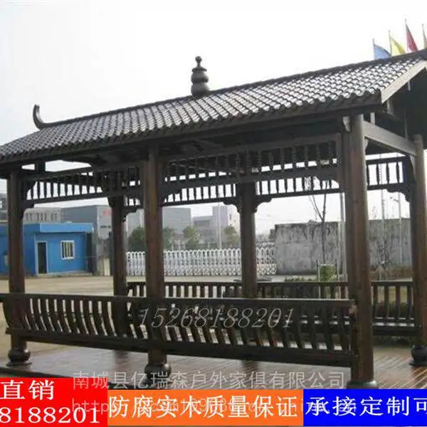 文化长廊木屋凉亭户外防腐实木葡萄架走廊庭院别墅景观古建亭子
