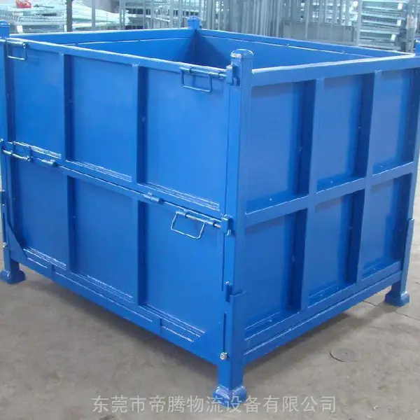 金属周转箱 钢板周转箱 波纹板料箱 吊装物料框 满足装卸要求