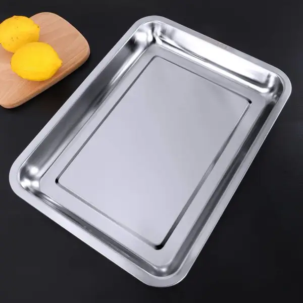 方盘不锈钢304长方托盘商用食品级食堂蒸饭盘餐盘蒸饭柜专用盘子