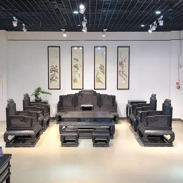 廣東紫光檀明式沙發(fā)大全 紅木新中式座椅家具 黑酸枝組合別墅家具