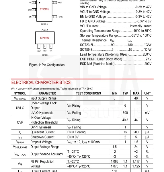 代理钰泰ETA5095