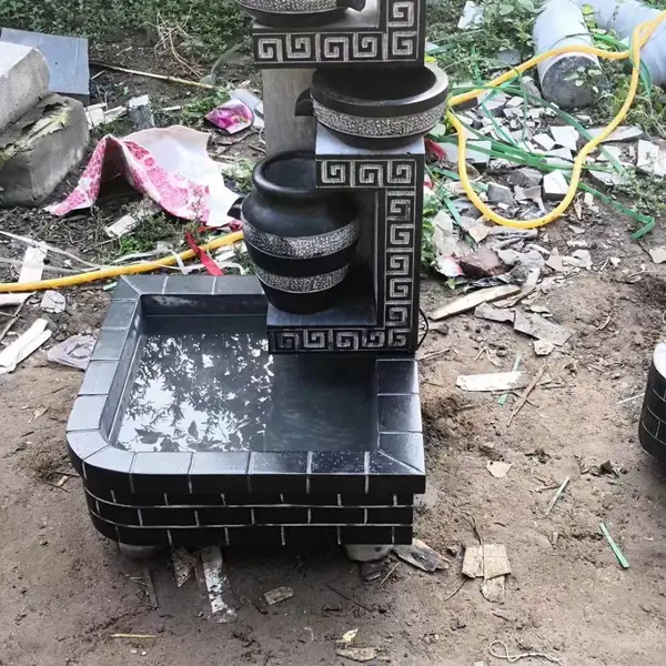 庭院石头喷泉水景石雕 流水室内石缸假山水景摆件