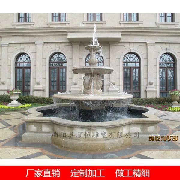 黄锈石水钵厂家 石雕水钵 花岗岩喷泉定制加工