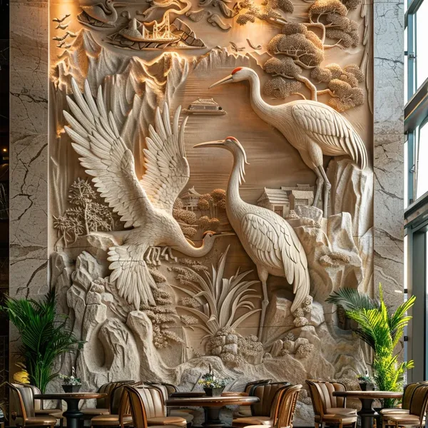 台州市天台县浮雕背景墙定制壁画施工队