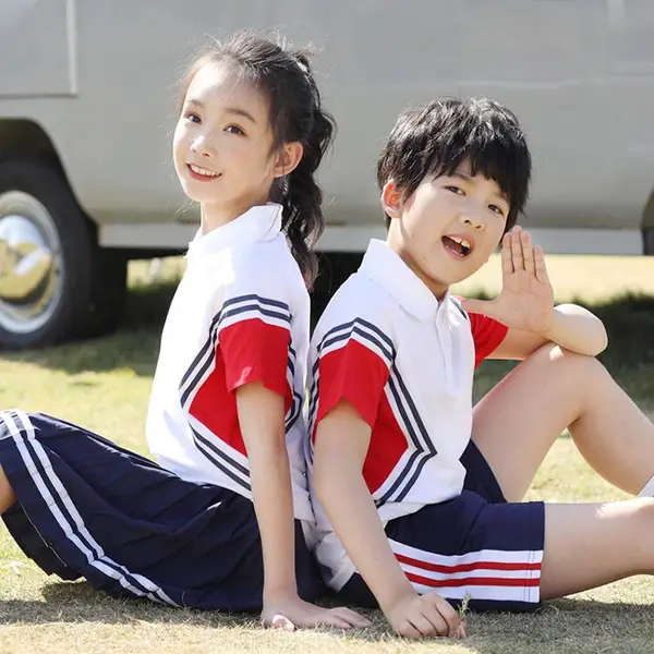 新款夏装幼儿园园服 小学生运动服套装 夏季英伦风儿童校服定制