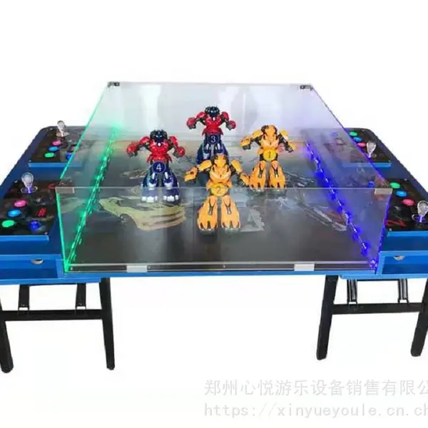 一台4机位铠甲战士机器人对战游戏机可折叠移动桌面游艺机