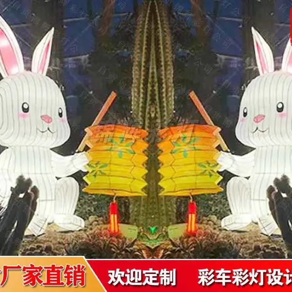 小白兔花灯大量定制作 锦辉彩灯工厂质量上佳