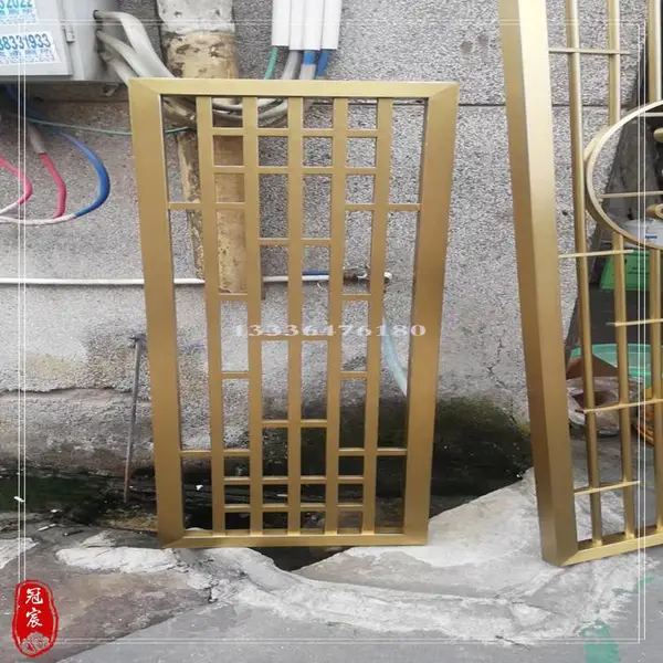 烟台豪华酒店不锈钢花格 空心管异型焊接屏风 可来图加工