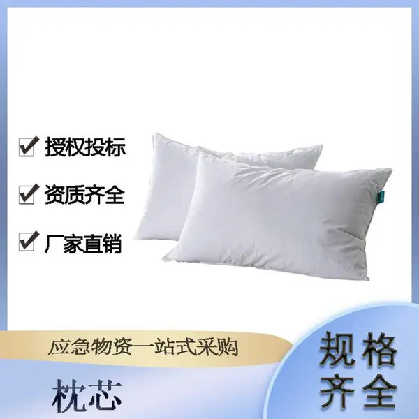 民政救灾单人枕头600g纤维可水洗枕头芯30*50灰绿色枕芯