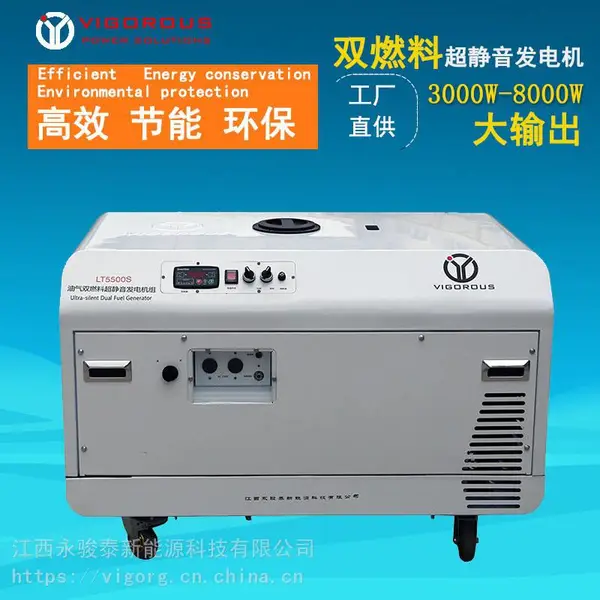 3000W低噪音双燃料发电机 汽油天燃气家用小型全自动储能电机