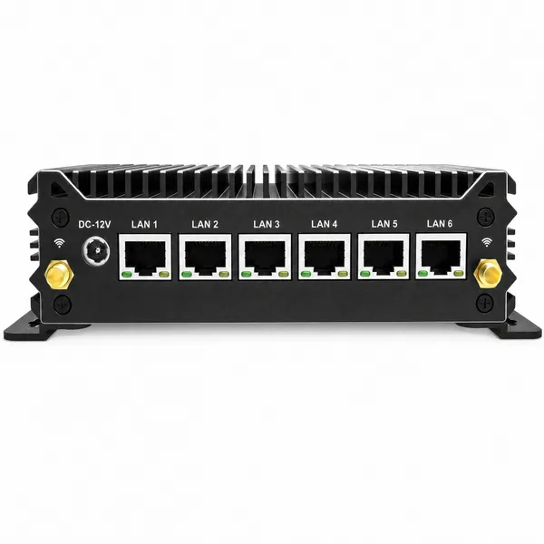 N150处理器6网工控机无风扇散热2usb双显示dp+hdmi