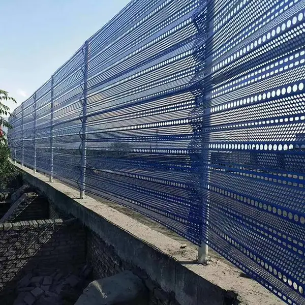彩色防风抑尘网 静电喷涂圆孔挡风墙
