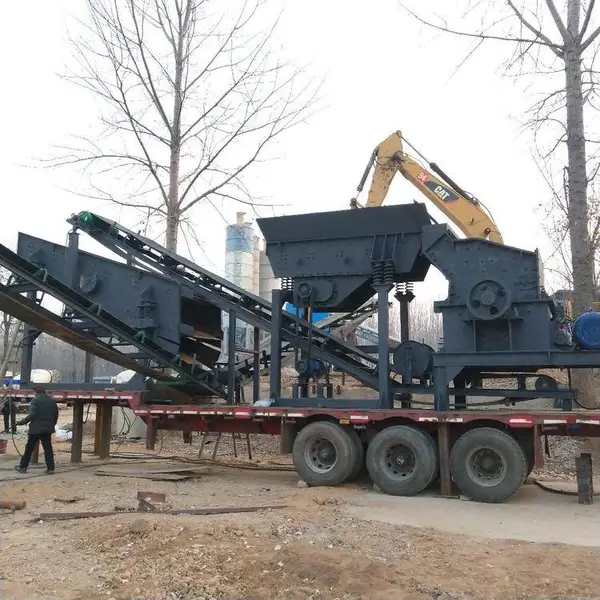 移动式车载建筑垃圾破碎制砖机 拆迁工地废渣料粉碎机移动破碎站
