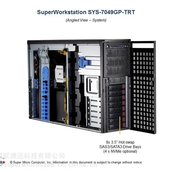 超微7049GP-TRT 4卡GPU平台 人工智能 机器视觉 深度学习 人脸识别