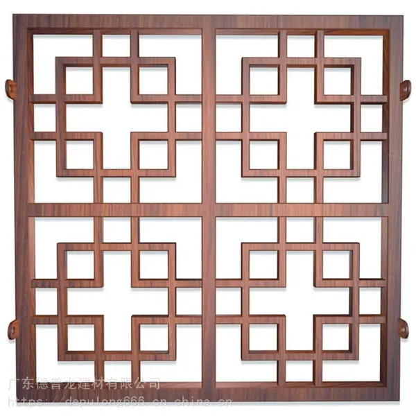 长廊中式铝花格-铝合金窗花-仿古建筑铝花格窗厂家