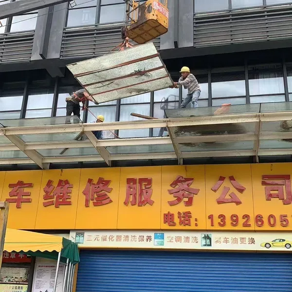 承接南沙玻璃雨棚工程,支持定制,支持钢结构框架玻璃