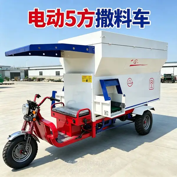 电动3方螺旋撒草车 牛羊饲喂自动撒料车 草料运输抛草机