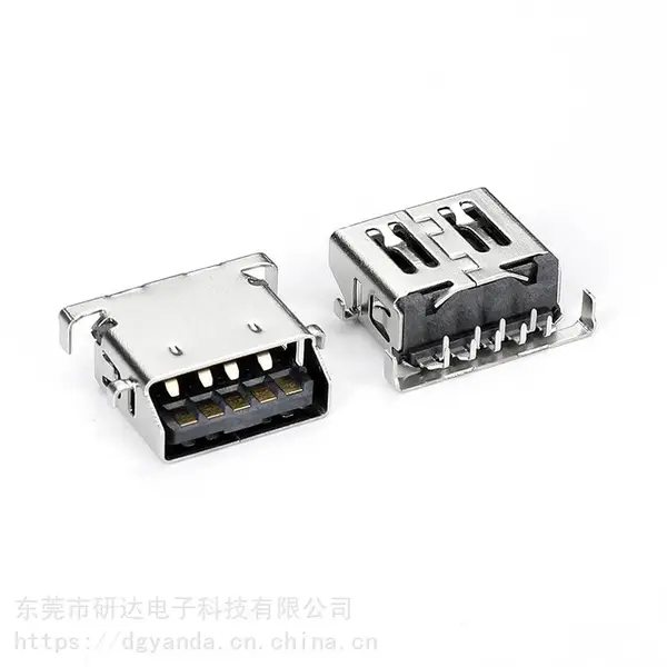 USB3.0连接器usb3.0沉板式AF侧插90度插座USB充电插头母座