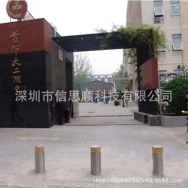 交通路障设施 防撞阻车伸缩路桩 液压升降柱 全自动不锈钢地桩