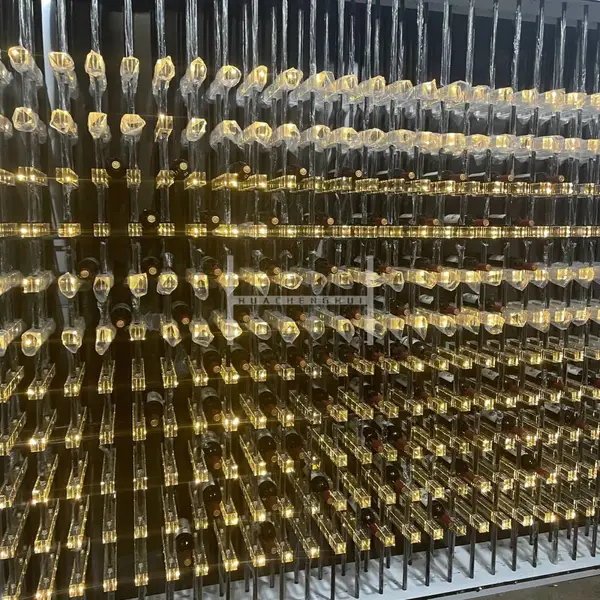 亚克力酒架不锈钢白红酒柜轻奢玻璃展示柜金属书柜装饰钢板柜定制