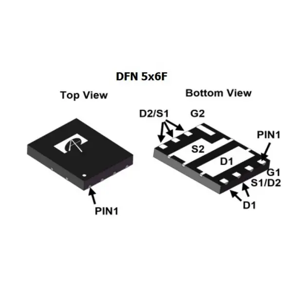 AOS万代 AONZ66412 双非对称N沟道MOSFET 中压SGT产品