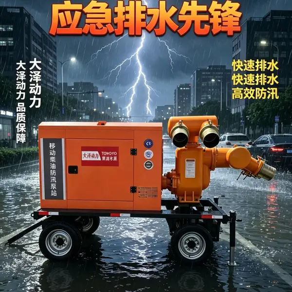 全自动无人值守自吸排涝泵1500立方大型湖泊水体置换机组