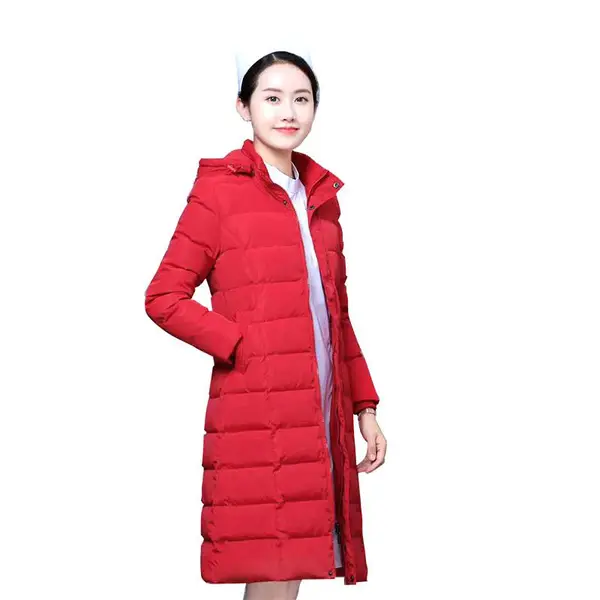 护士服值班防寒棉袄医护棉服外套加厚女冬季长款护士棉衣