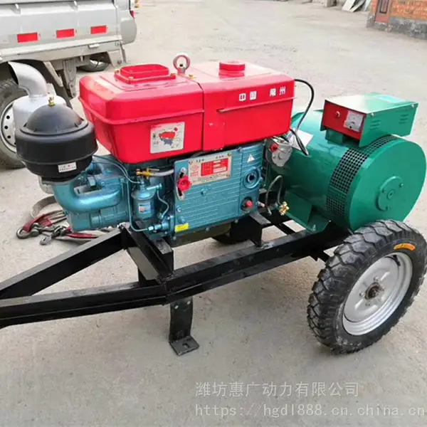 常柴12KW千瓦柴油发电机组ZS1105 配置移动两轮拖车