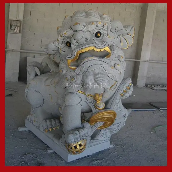 石狮子生产制作 可来图定做 寺庙古建石雕加工
