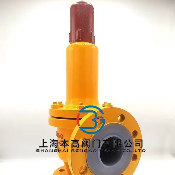 本高阀门WA42F46-16C哈C波纹管衬氟安全阀 耐盐酸硫酸化工
