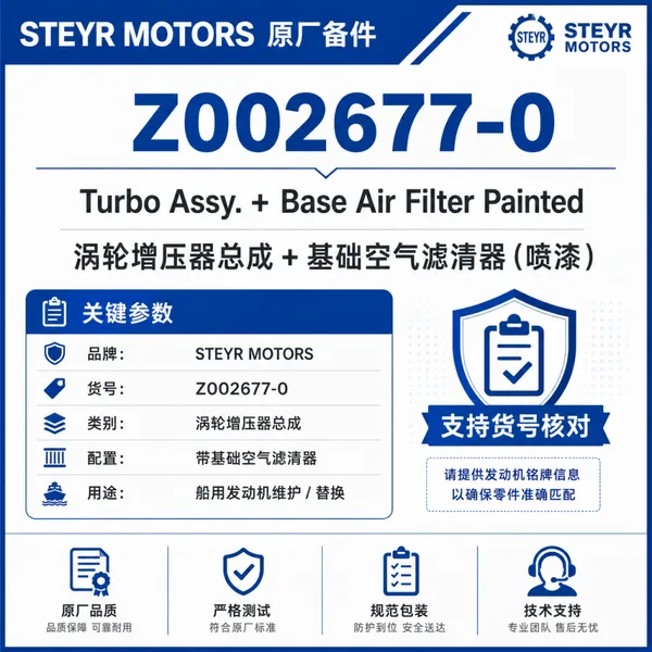 奥地利STEYR MOTORS涡轮增压器Z002677-0船用柴油机配件