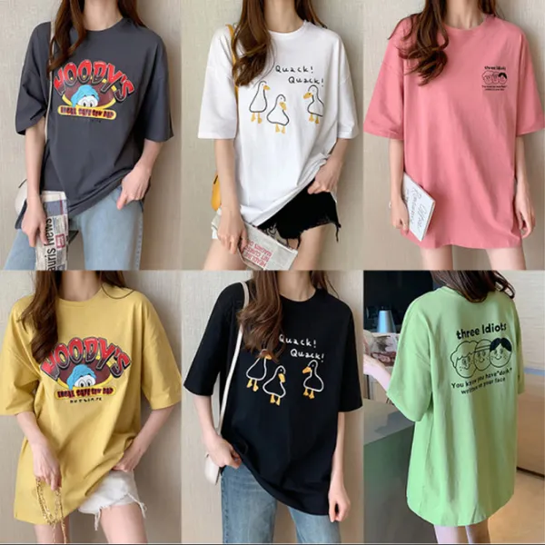 短袖批发夏季纯棉T恤摆地摊便宜T恤清货***韩版T恤大码女装批发